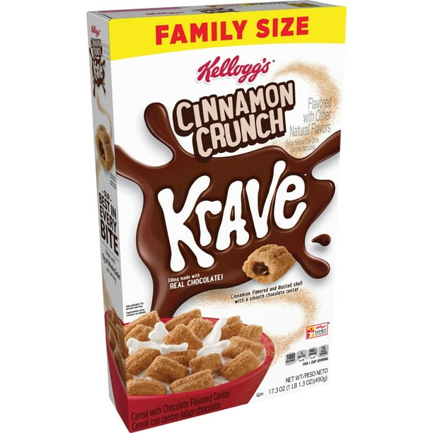 Kellogg's Krave, Breakfast Cereal, Cinnamon Crunch, 17.3 Oz Walmart