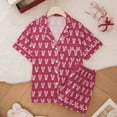 thumbnail image 2 of Pajamas Set for Women Cozy Floral Printed Lapel Short Sleeves Shirts Shorts Sleepwear 2 Pieces, 2 of 8