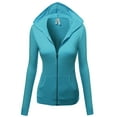 thumbnail image 1 of FashionOutfit Women's Basic Slim Fit Cotton Lightweight Zipper Hooded Jackets, 1 of 3