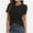 Black, variant on Women's Crew neck Short Sleeve Slim Fit T-Shirt Summer Casual Basic Tee Tops
