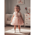 thumbnail image 5 of Gzhioc Kids Baby Girl Summer Dress 6 12 18 24 Months 2T 3T 4T Heart Print Bow Decor Sleeveless A-Line Dress, 5 of 9