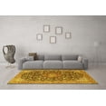 thumbnail image 3 of Ahgly Company Machine Washable Indoor Rectangle Medallion Yellow Traditional Area Rugs, 7' x 9', 3 of 4