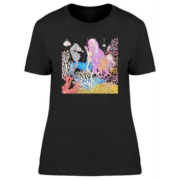 Colored Beautiful Mermaid T-Shirt Women -Image by Shutterstock, Female 3X-Large