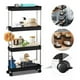 thumbnail image 3 of Carro de almacenamiento de 4 niveles con ruedas y ganchos, organizador de estantería móvil,para cocina, baño, lavandería, 3 of 5