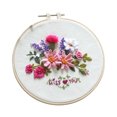 thumbnail image 1 of Kit de inicio de bordado con estampado floral Herramientas semiacabadas de puntada para principiantes de bricolaje, S306 Jumpingount HA001528-02, 1 of 6