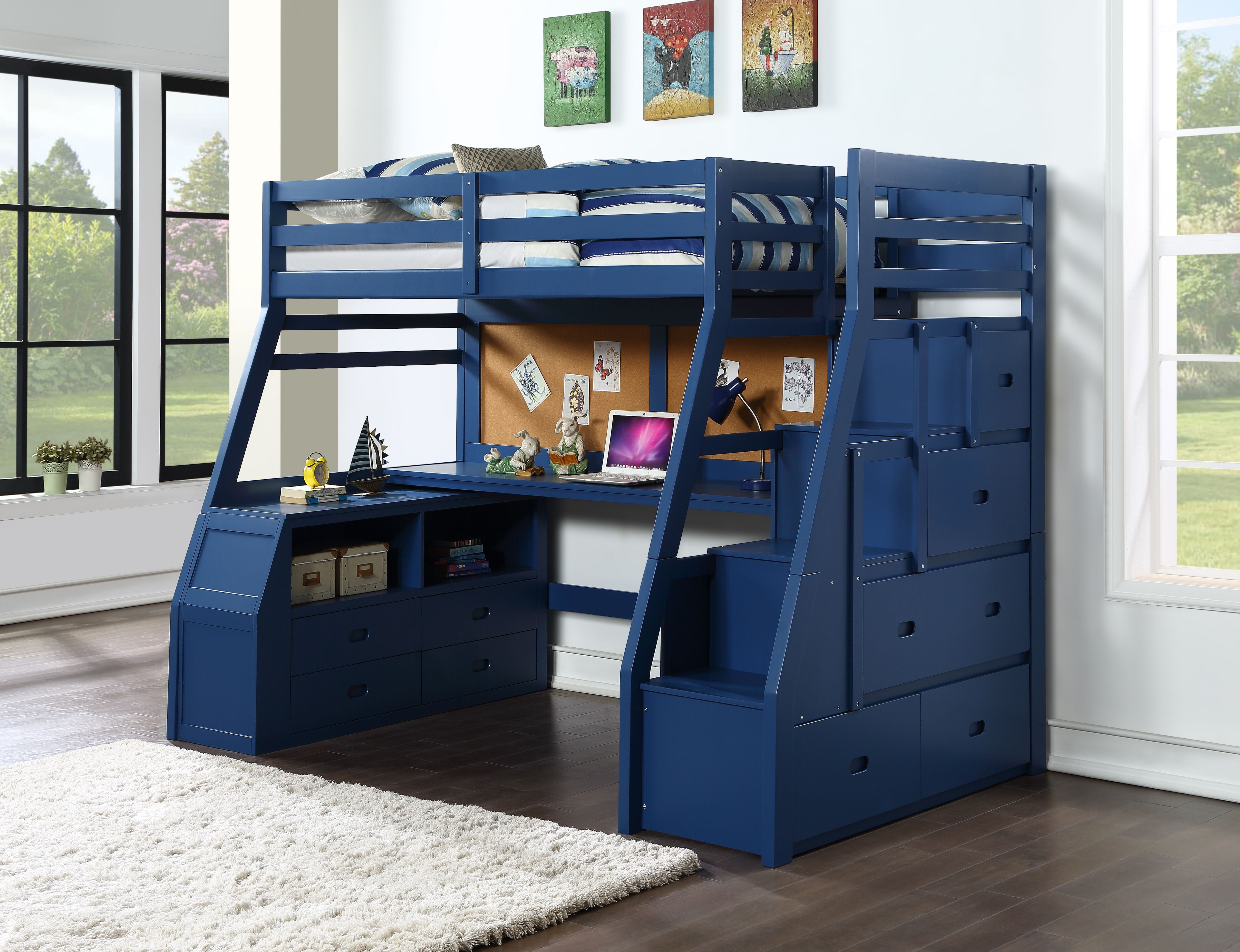 Acme Jason Loft Twins Beds Solid Wood, Barn Door Furniture Bunk Beds Instructions