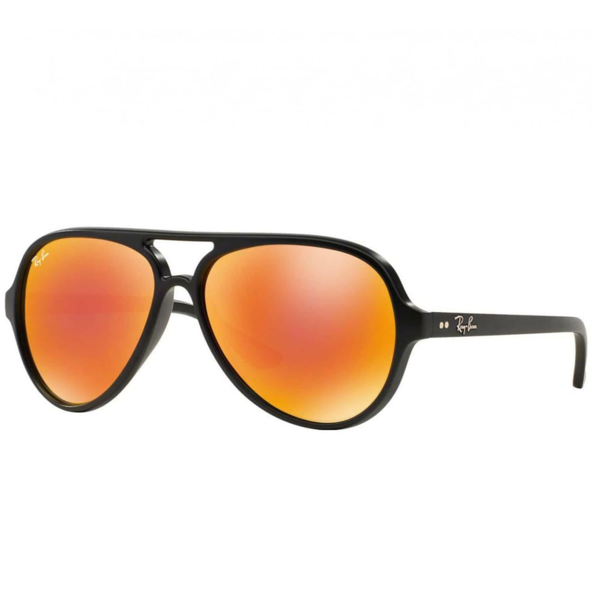 St Proficiat Missionaris Ray-Ban RB4125 601S69 Cats 5000 Orange Flash Lenses Black Frame Pilot  Sunglasses - Walmart.com