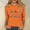 Orange, variant on asdoklhq Thanksgiving Shirt Women's Thanksgiving Printed Round Neck 3/4 Sleeve T-shirt Loose Top Long Sleeve Round Neck Top/Shirt Pink XL