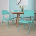 thumbnail image 2 of Flash Furniture 4 Pack HERCULES COLORBURST Series Tantalizing Teal Triple Braced & Double Hinged Metal Folding Chair, 2 of 13