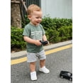 thumbnail image 6 of BemeyourBBs Toddler Baby Boy Summer Outfit Don't Hate Me Just Cuz I'm A Little Cooler Letter Print Crew Neck Short Sleeve T Shirt Tops and Shorts Set 2Pcs Cute Infant Boys Clothes, 6 of 9