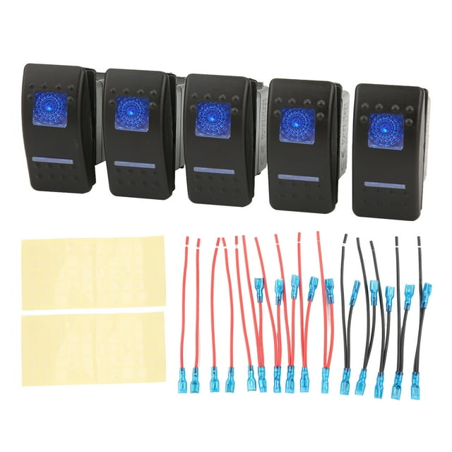 Interruptor basculante para automóvil, interruptor basculante LED de 5 pines, panel de interruptor basculante adaptado para la perfección Jadeshay A