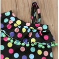 thumbnail image 2 of Little Girls Polka Dots One Shoulder Pom Pom Trims One-Piece Swimsuit (100/4-5 Years), 2 of 3