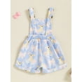 thumbnail image 6 of Suealasg Little Girls Overalls Duck/Bunny/Bow Print Sleeveless Square Neck Suspender Jumpsuit, 6 of 9