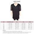 thumbnail image 1 of Camisa de manga corta de encaje con cuello en V,Camiseta de verano de encaje con cuello en V para mujer Blusa informal holgada construida para durar, 1 of 2