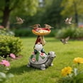 thumbnail image 6 of YAMB Resin Gnome Turtle Bird Feeder, Weatherproof Handcrafted Garden Statue with Feeding Tray, Easy Filling Bird Food Container Ornament for Outdoor Patio Garden Backyard Bird Watching, 6 of 9
