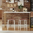 thumbnail image 6 of Bar Stools, Set of 2 Bar Chairs, 23.6 Inch Saddle Stools, Kitchen Counter Seat with Footrests, Industrial Barstools for Dining Room, Kitchen, Counter, Bar, Walnut and White HW02MD01, 6 of 19