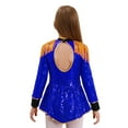 thumbnail image 2 of Haitryli Kids Circus Ringmaster Costume Girls Fringe Sequins Leotard Halloween Carnival Dress Up Royal Blue 6, 2 of 7