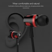 Quality Earbuds High Bass Treble Aluminum Headphones Mic Headset Call Red/Black