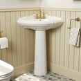 thumbnail image 2 of 26.8 in. W x 20.5 in. D Corner Vitreous China Bathroom Pedestal Sink in White with 4 in. Centerset Faucet Holes, 2 of 13