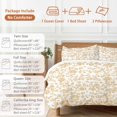 thumbnail image 6 of Queen 4 Piece Bedding Set Vintage Farmhouse Flowers Pattern Soft Breathable Duvet Cover and Pillowcase, Yellow Floral Art Duvet Cover Set Bed Sheets for Bedroom Dormitory Guest Room, 6 of 9