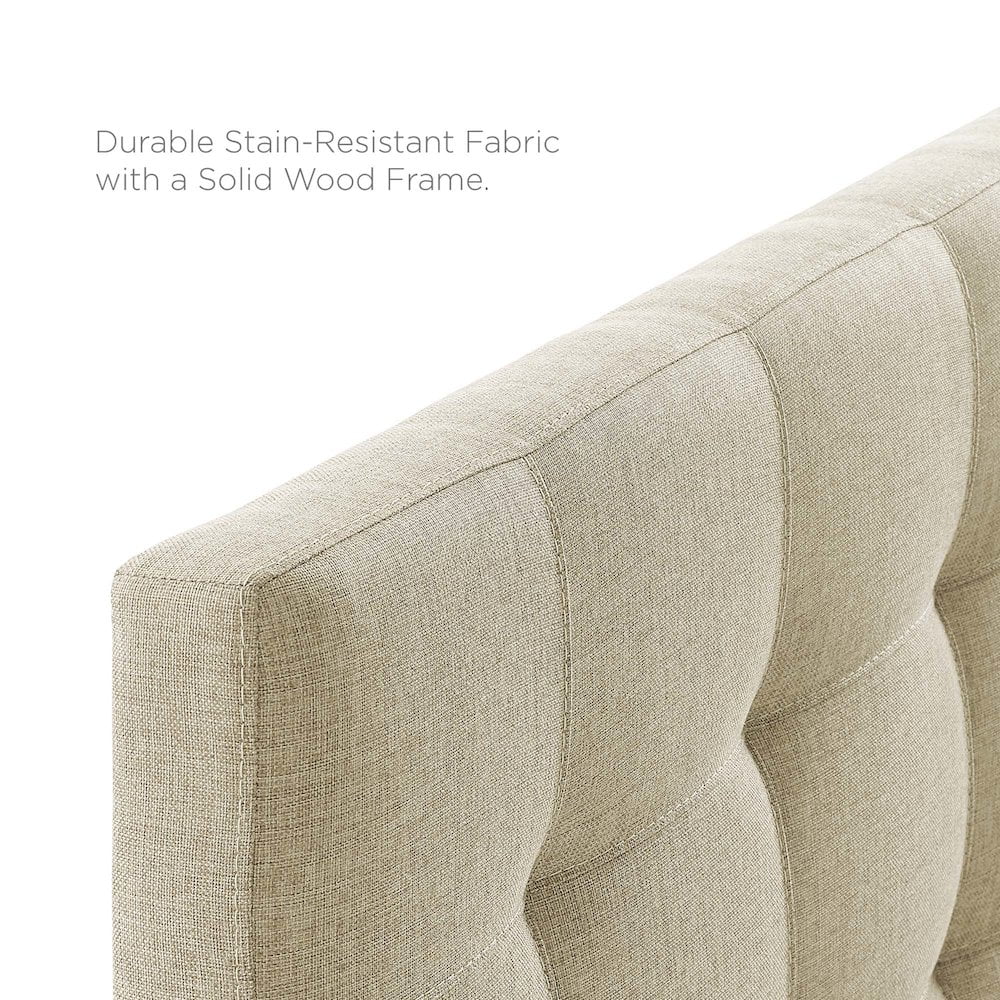 Modway Lily Queen Upholstered Polyester Fabric Headboard in Beige