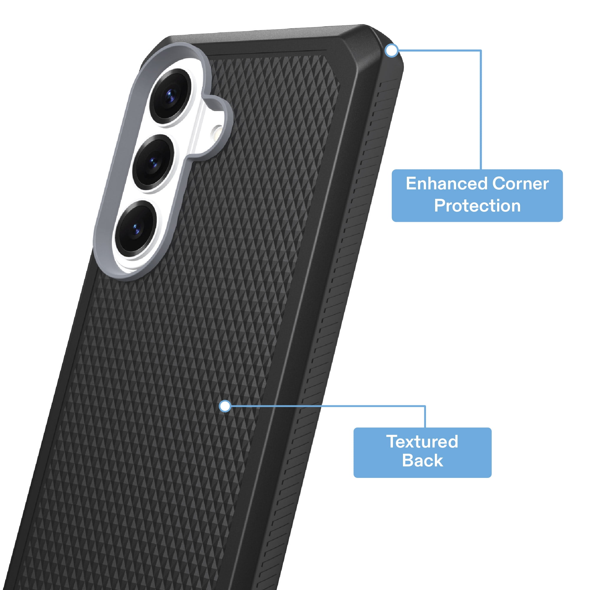 onn Magnetic Compatible Dual-Layer Phone Case for Samsung Galaxy S26 - Black