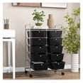 thumbnail image 6 of 10-Drawer Rolling Storage Cart - Metal Utility Cart with Wheels, Lockable, Removable Drawers - Organizer for Home, Office, Classroom, Beige & Gray, 6 of 9