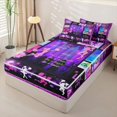 thumbnail image 2 of Homewish Cheerleading Zipper Full Size Comforter Sets with Fitted Sheet and 2 Pillowcases,Girls Cheerleader Zipper Bedding Set,Black Reversible,4-Piece, 2 of 7