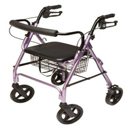 Lumex Walkabout Four-Wheel Contour Deluxe Rollator, LAVENDER Walker, Best  for Users 5'4