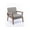 Grey - Linen, variant on Guyou Wooden Accent Chair, Modern Linen Upholstered Reading Armchair for Living Room Bedroom Study, Ivory