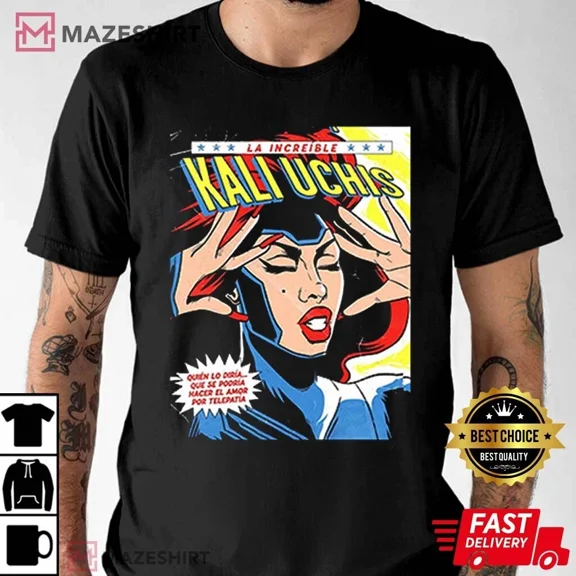 HOT! Kali Uchis Black T-Shirt Cotton All Size for fan, Kali Uchis Black Tee