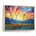 thumbnail image 2 of Designart "Meadow'S Morning Breeze With Wind Turbines" Wind Turbines Floater Framed Canvas Wall Art, 2 of 5