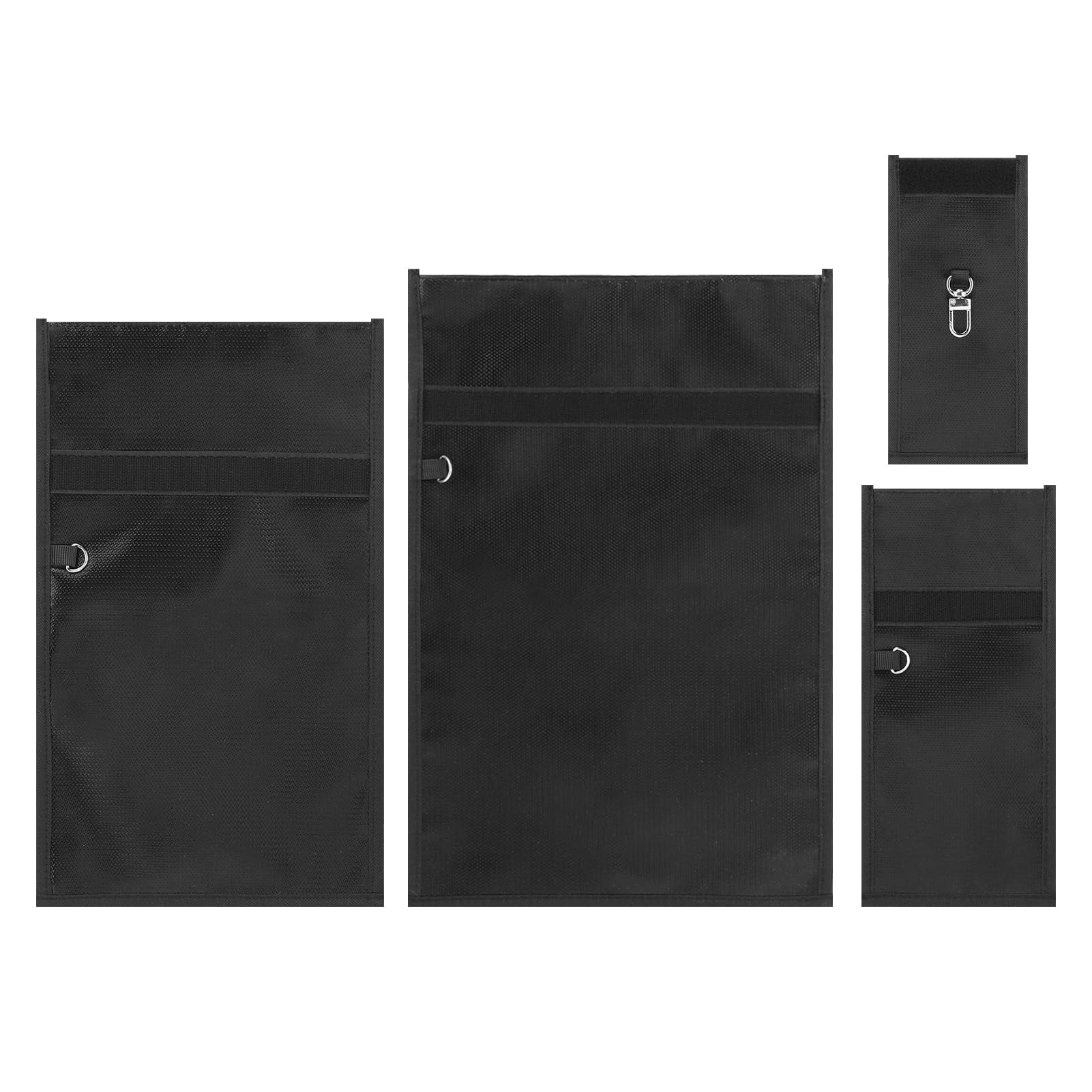 4 Pack Faraday Bags for Laptop Phone Car Key Tablet, 4 Sizes EMP Proof Faraday Bags Waterproof Faraday Cage Device Signal Proof Faraday Blocker Pouch for Anti Theft Anti Tracking (Black)