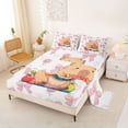 thumbnail image 2 of Erosebridal Cartoon Capybara Queen Sheet Sets,Watermelon Apple Pattern Bed Set For Capybara Lovers 4pcs, 2 of 6
