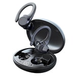Ecouteurs sans fil Bluetooth 5.2 Casques pour le sport, le bruit annulant Bluetooth sans fil oreille Buds avec Mic pour la course, noir