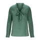 thumbnail image 4 of AUNVITO Women's V-Neck Tie-Waist Satin Blouse Elegant and Chic Casual Style, 4 of 8