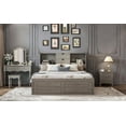 thumbnail image 6 of King Size Platform Bed with Storage Headboard and 8 Drawers, Gray, 6 of 9