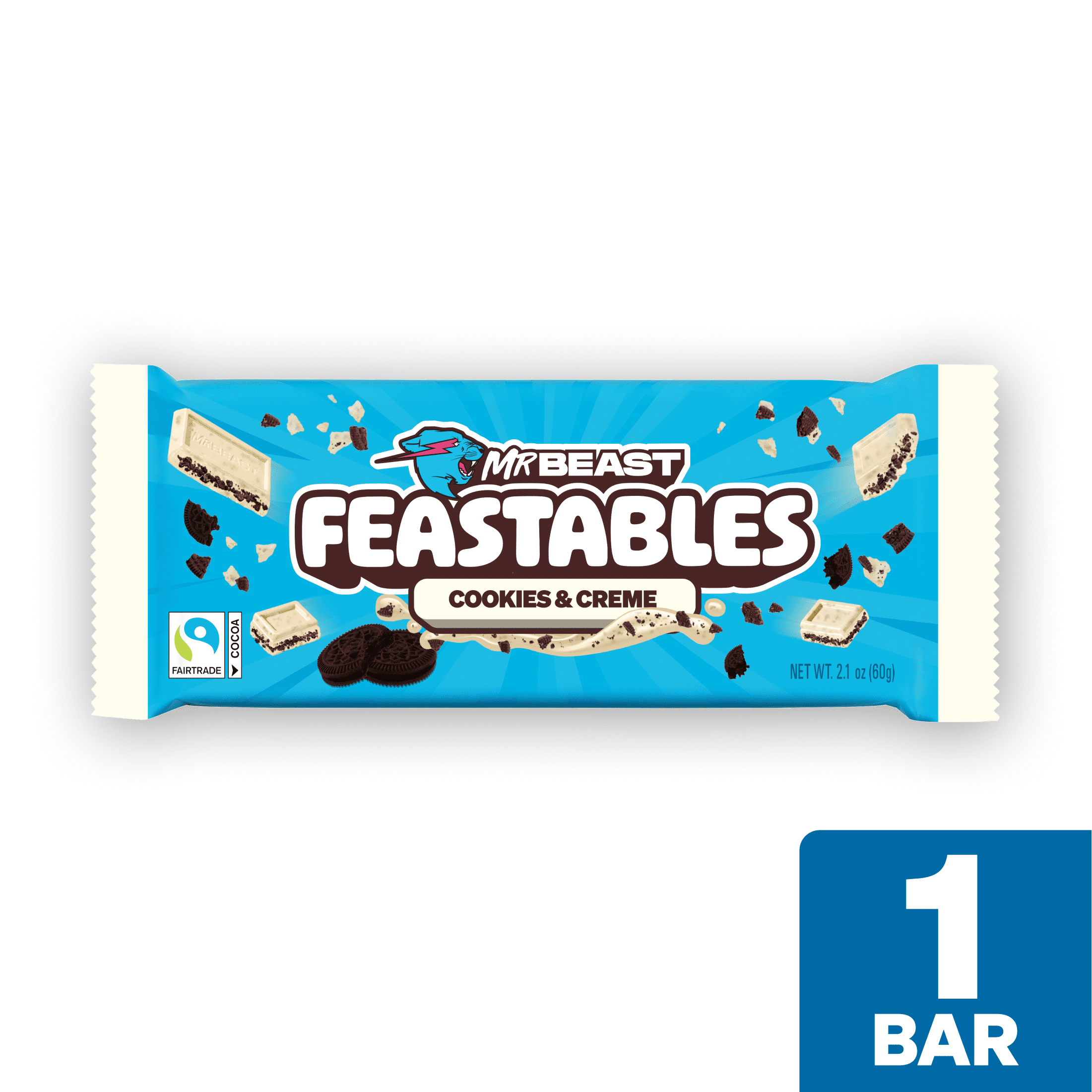 Feastables Mr Beast Cookies & Creme Bar for Office Snacks