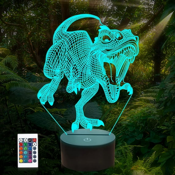 YSITIAN Dinosaur Night Light, Ammonite T Rex 3D Lamp 16 Colors Changing Night Lights for Kids E1116-475
