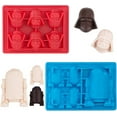 thumbnail image 1 of Silicone Chocolate Candy Molds For Star Wars Fans, Darth Vader And R2-d2 Mold For Jello,cake Decoration, Caryon, Pudding, Wax, Ice Cube, Pack Of 2, 1 of 4