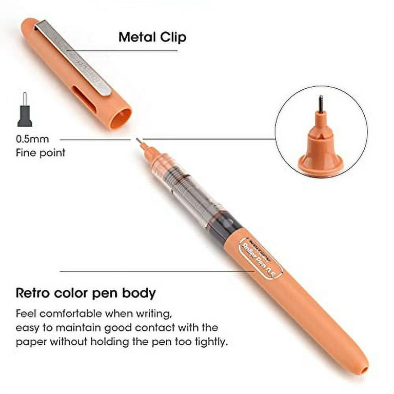 writech fine point gel pens: retractable 0.5mm blue-ink color pen for  journaling smooth writing extral fine point tip quick-d