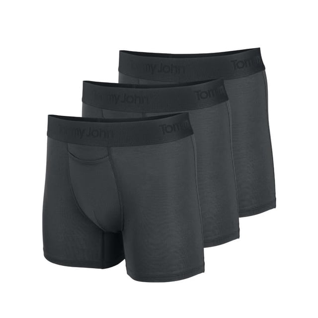 Pack de 3 bóxers Trunk Underwear Tommy John Second Skin para hombre, color gris