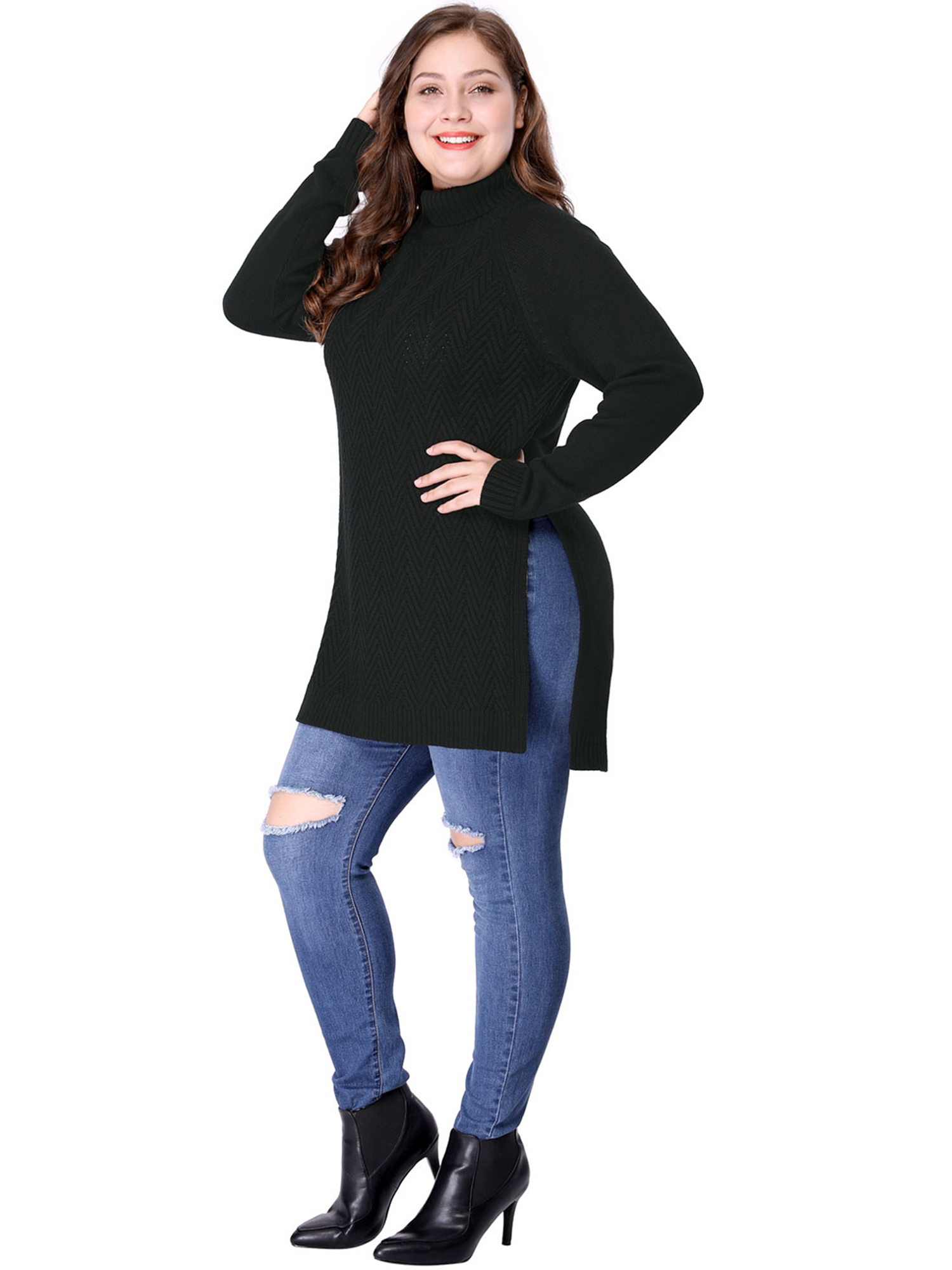 black tunic sweater