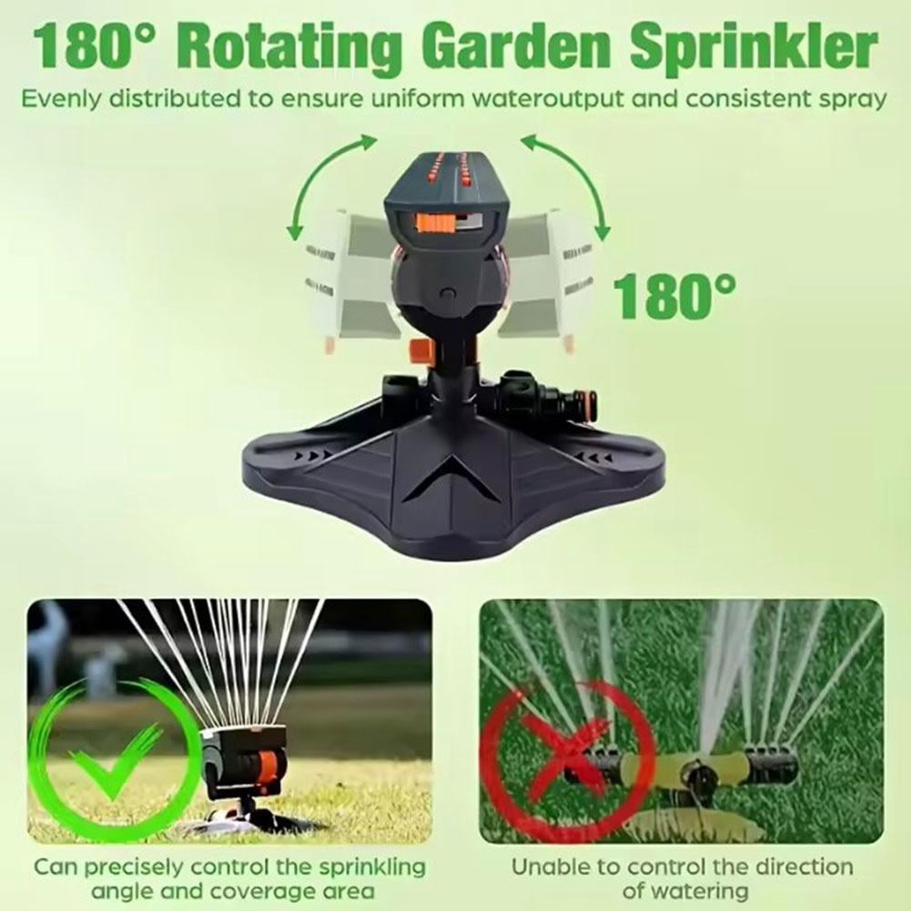 Upgraded Adjustable Oscillating Sprinkler, 16 Mini Turbines, Adjustable Sprinkler for Lawns Yards and Gardens High Strength Triangular Support Compatible for Garden Irrigation