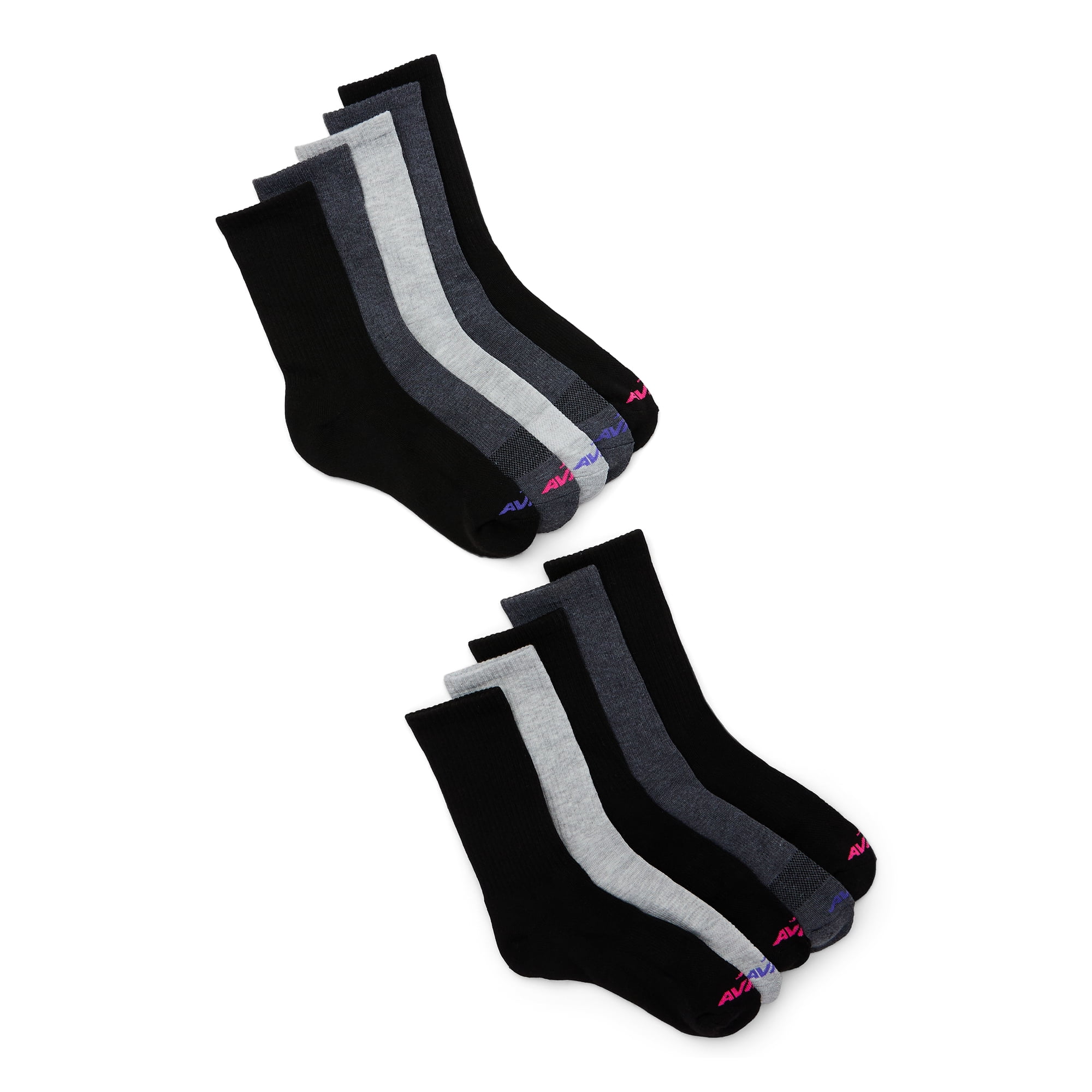 Avia Women's Performance Cushion Crew Socks, 10-Pack