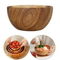thumbnail image 6 of Wooden Hand Carved Round Salad Bowls, Perfect for Mixing Food, Nuts, Appetizers, Desserts, Rice Soup Noodle Dinnerware Decoration, 6 of 8