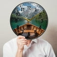 thumbnail image 6 of Yayeee Wall Clock Battery Operated 9.5" Silent Quartz Non-Ticking for Living Room Decor, Lake, 6 of 8