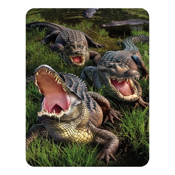 3D LiveLife Magnet – Gator Bog by Deluxebase. Lenticular 3D Alligator Fridge Magnet for Kids & Adults