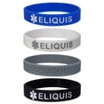 thumbnail image 1 of Bracelet en Silicone « ELIQUIS » d'Alerte Médicale, Lot de 4, 1 of 2