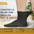 thumbnail image 3 of NevEND 12 Pairs Cotton Diabetic Socks Ankle for Men and Women - Non-Binding Extra Wide Neuropathy Socks Black Large, 3 of 6